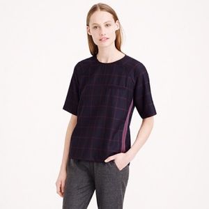 J. Crew Flannel Raglan Top
